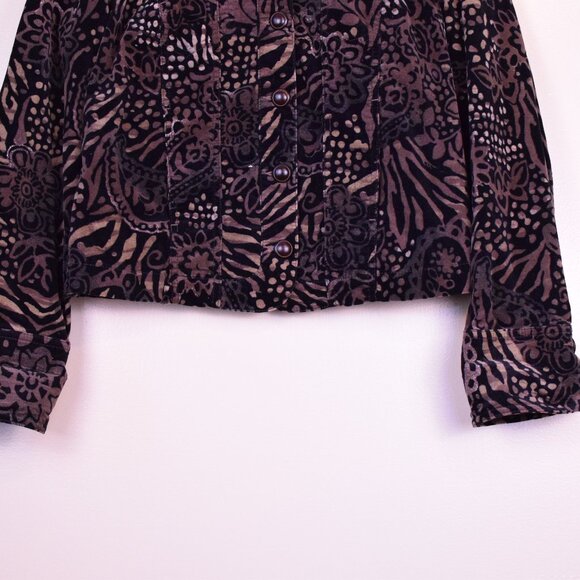 Vintage Tribal Women's Cotton Animal Print Paisley Jacket Fall Winter - Size 8 - Picture 5 of 10